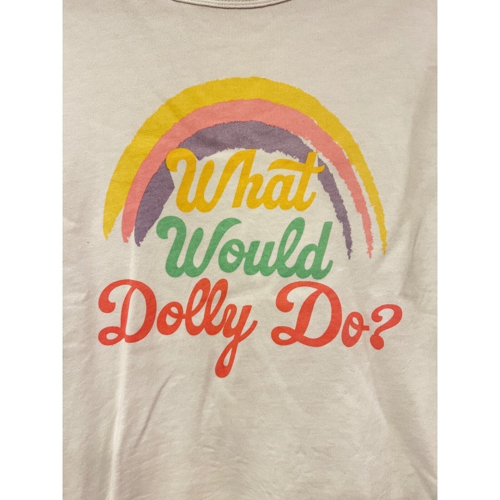Draper James - What Would‎ Dolly Do? Sweatshirt white small lightweight rainbow - Picture 4 of 8